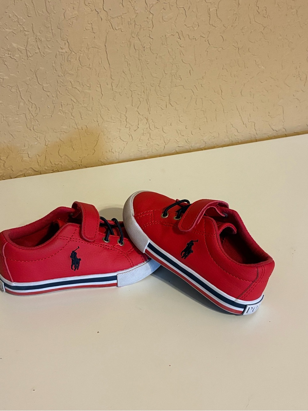 Polo by Ralph Lauren Red Toddler Canvas Sneakers with Navy Pony Size 8